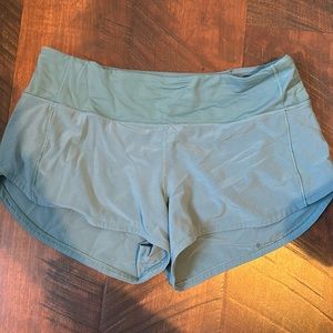 Blue lululemon shorts.